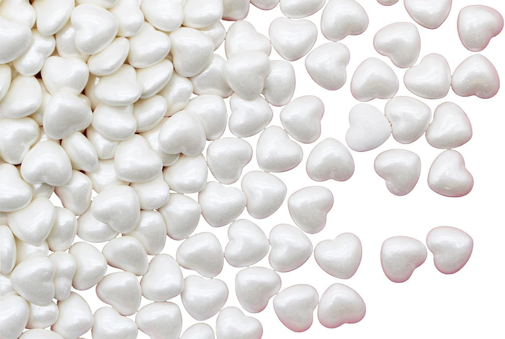 White Heart Shaped Candy 1 Pound Bulk Bag-For Bridal Showers Or Wedding Candy Stations-UNFLAVORED