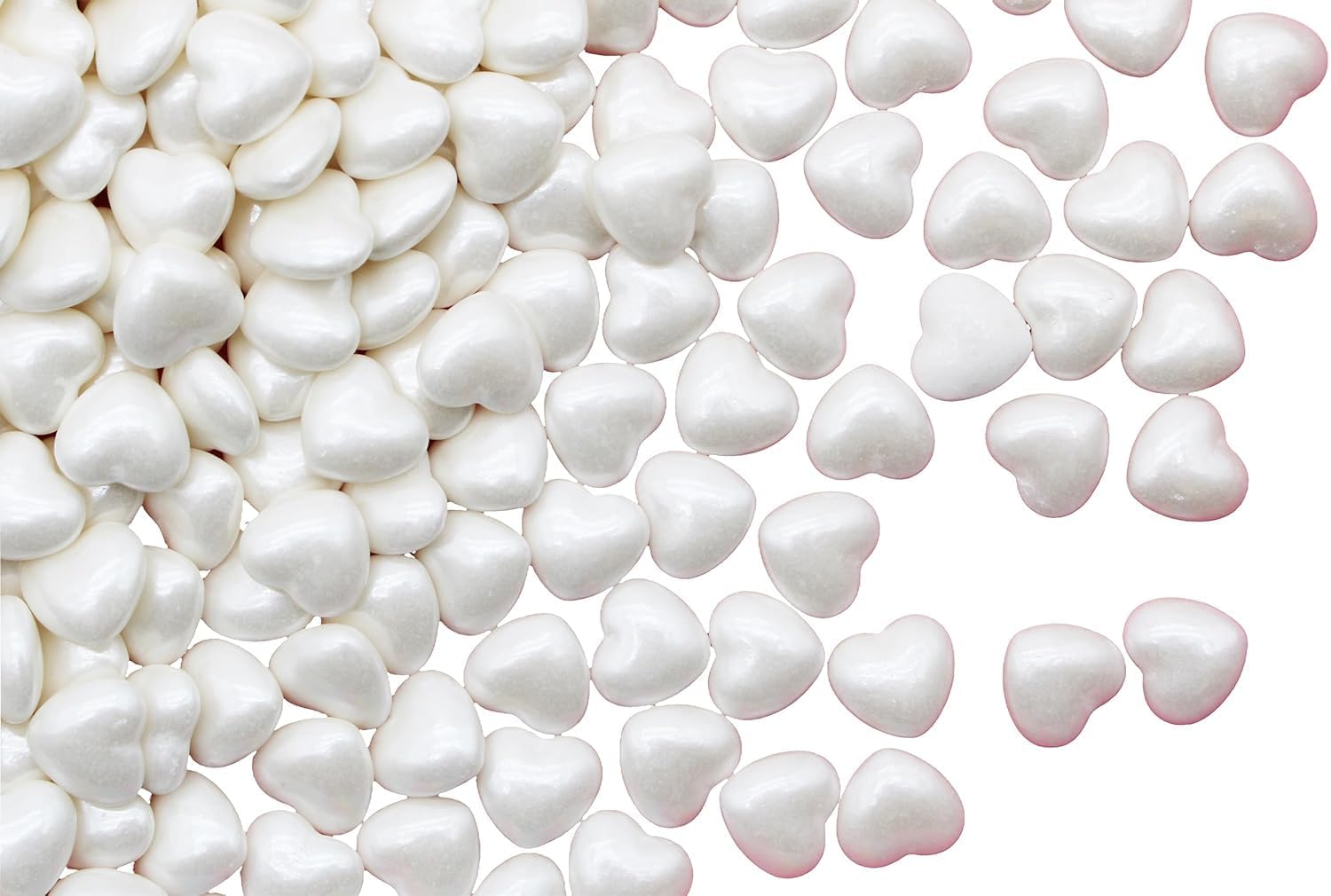 White Heart Shaped Candy 1 Pound Bulk Bag-For Bridal Showers Or Wedding Candy Stations-UNFLAVORED