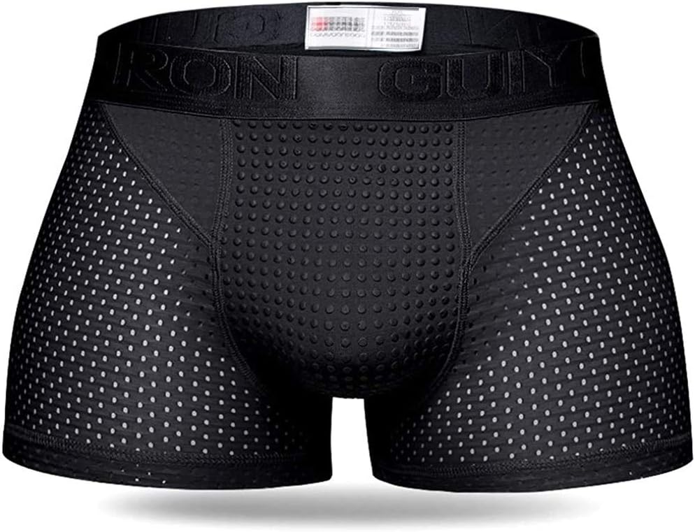 Mens Nylon Mesh Magnetic Therapy Health Care Breathable Inner Pants Underwear Briefs