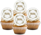 Ramadan Mubarak Edible Cupcake Toppers | PRECUT Gold Islamic Cake Decorations