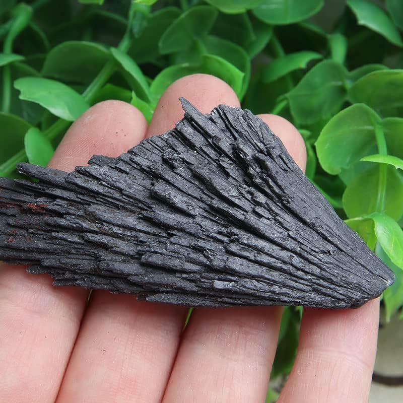Acxico 2Pcs 20g Black Kyanite Crystal - Bulk Crystal Natural Kyanite Blades - Black Kyanite