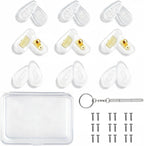 9-Pairs Glasses Nose Pad,Screw-In Soft Silicone Air Chamber Eyeglass Nose Pads,Glasses Repair Kit With Screws & Screwdriver,Anti-Slip,Easy Install,For Glasses & Sunglasses (3pairs Each 13mm.14mm.15mm)
