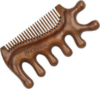 4 in 1 Sandalwood Gua Sha Massager, Scraping Massage Comb, Meridians Tool for Hair, Face, Eye Neck Body Massage