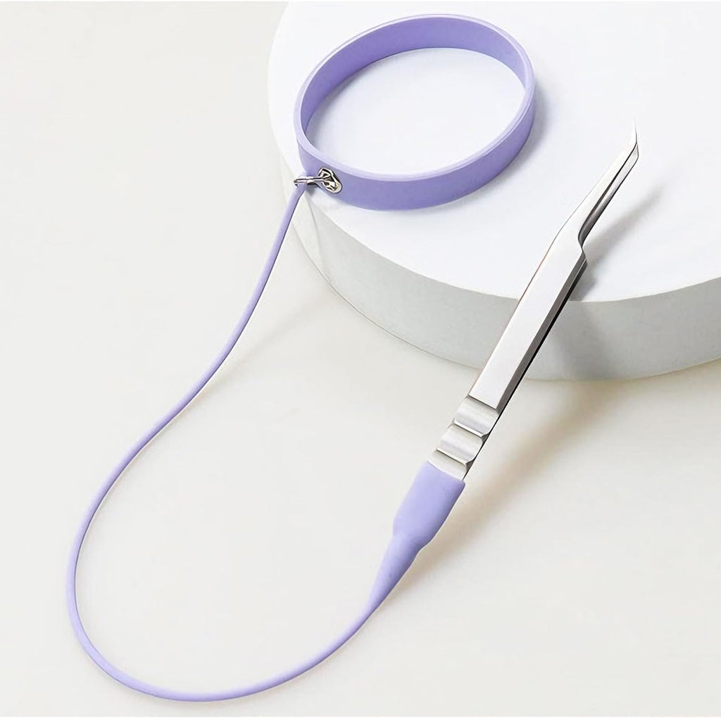 Purple Silicone Eyelash Tweezers Bracelet, Flexible Protective Wrist Band for Lash Extension Tools, Anti-Drop Tweezer Holder for Professional Salon and Home Use