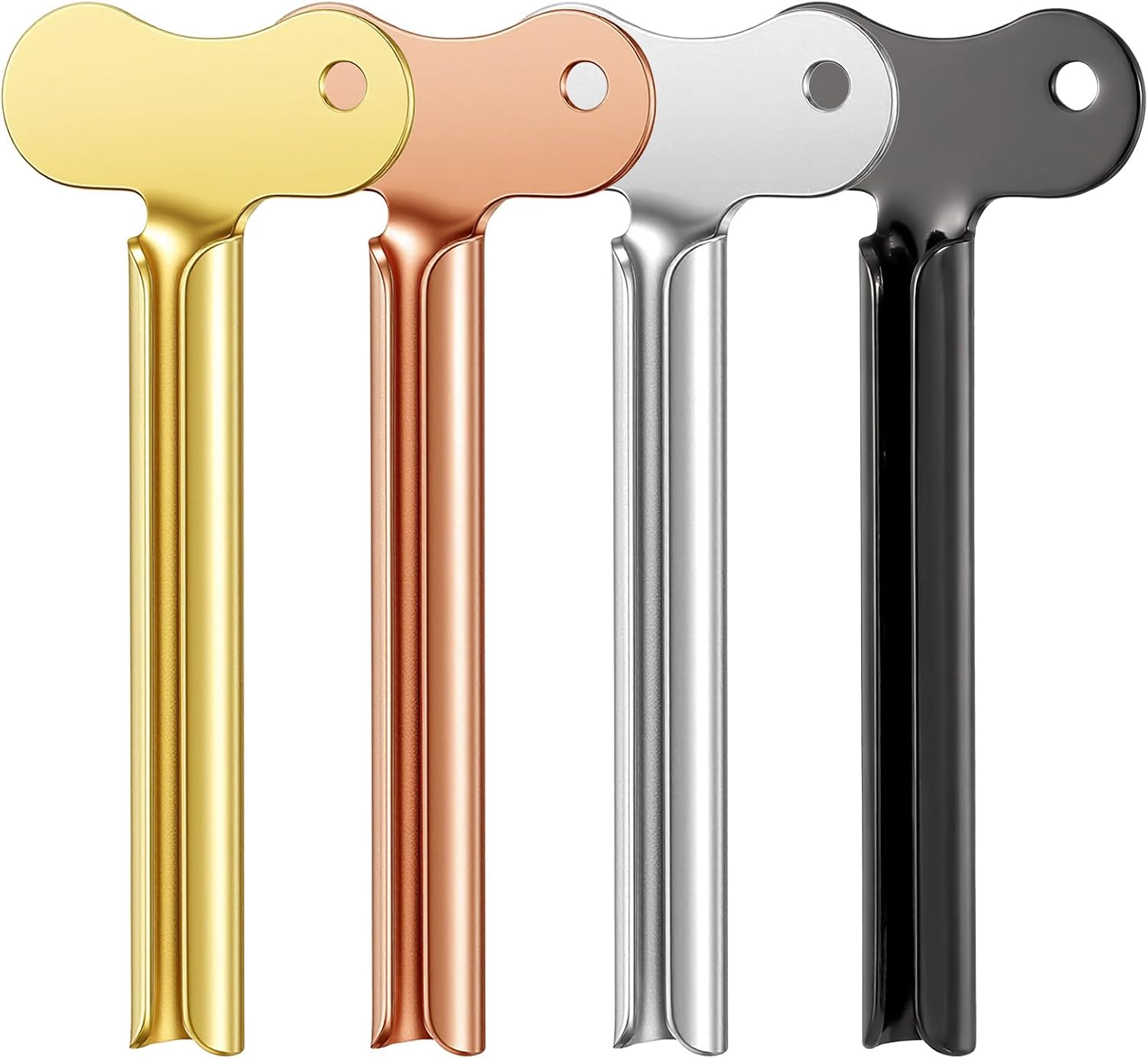 4 PCS Toothpaste Squeezer, Metal Tube Squeezer, Stainless Steel Toothpaste Roller, Manual Tube Wringer Key Dispenser for Cream Cosmetic Paint Squeezing Aids