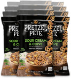 Pretzel Pete Sour Cream Chive Seasoned Pretzel Medley, Single Serve Pack, Nut-Free and Sesame-Free Snack, Small Batch, Bold Flavor (1oz, Pack of 24)