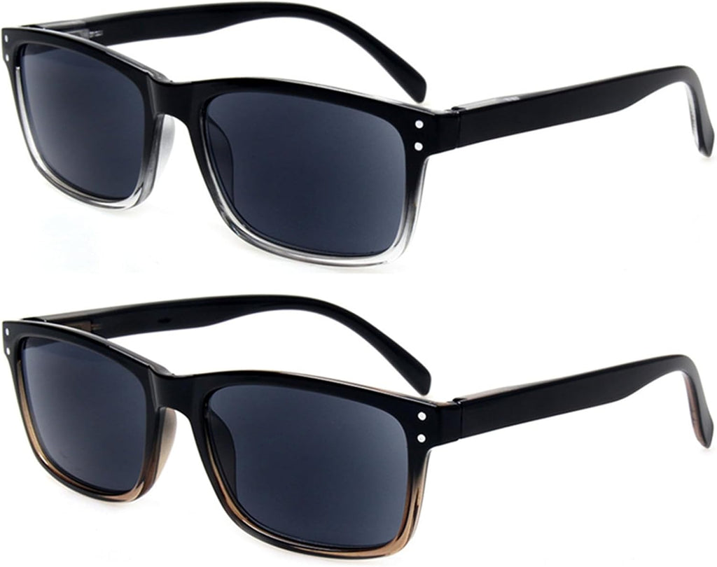 NORPERWIS 2 Pack Unisex Classic Style Sunglasses Readers - Comfortable Simple Stylish Readers