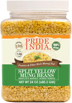 Pride Of India - Indian Split Yellow Mung Lentils - Protein & Fiber Rich Moong Dal, 1.5 Pound Jar