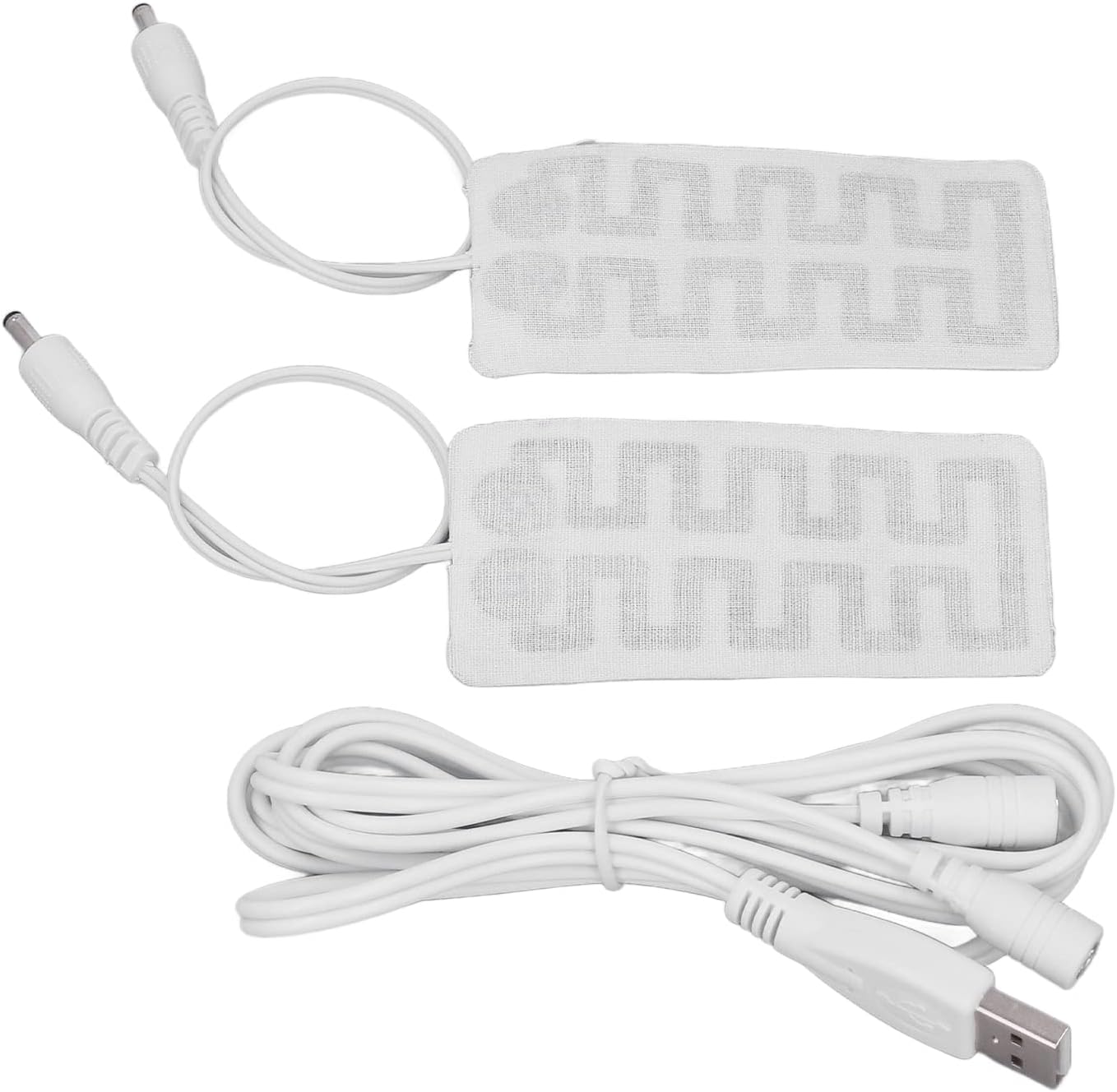 2PCS USB Heating Film 3.5x1.8in Carbon Fibre Soft Machine Washable Electric Heating Pad Pads for Gloves Socks Shoes Hot & Cold Therapies