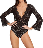 Shirley of Hollywood Women's All Over Stretch Lace Teddy, 25777, Black, L