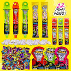 Brain Blasterz Sour Candy Variety Pack - 22 Piece Assorted Candy Box, Bulk Sour Candy Mix, Individually Wrapped Snack Box with Hard Candy, Lollipops & Taffy for Easter, Halloween, Birthdays & Parties