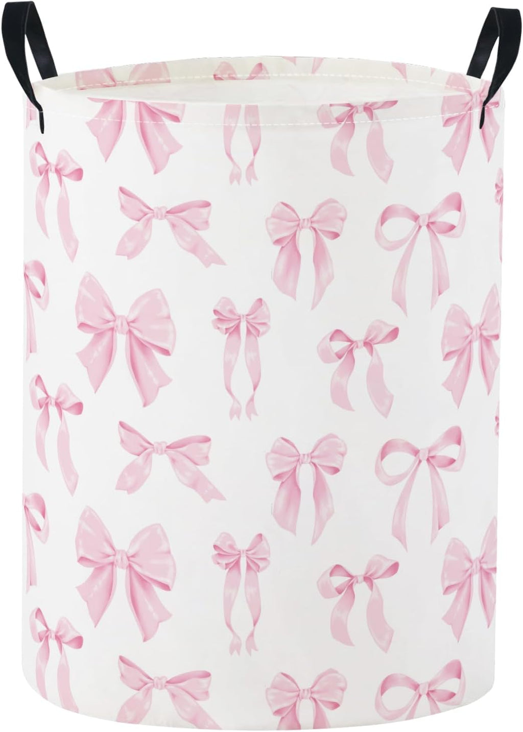 Baby Laundry Basket Baby Nursery Hamper Kids Laundry Basket Toy Storage Bin for Boys Room Decor Gift Baskets for Bedroom Bathroom(Pink Bowknot)