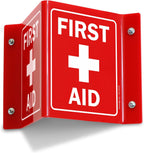 SmartSign - S2-0298-RD-AV-06 “First Aid” Projecting Sign | 5" x 6" Acrylic, 1 Count (Pack of 1)