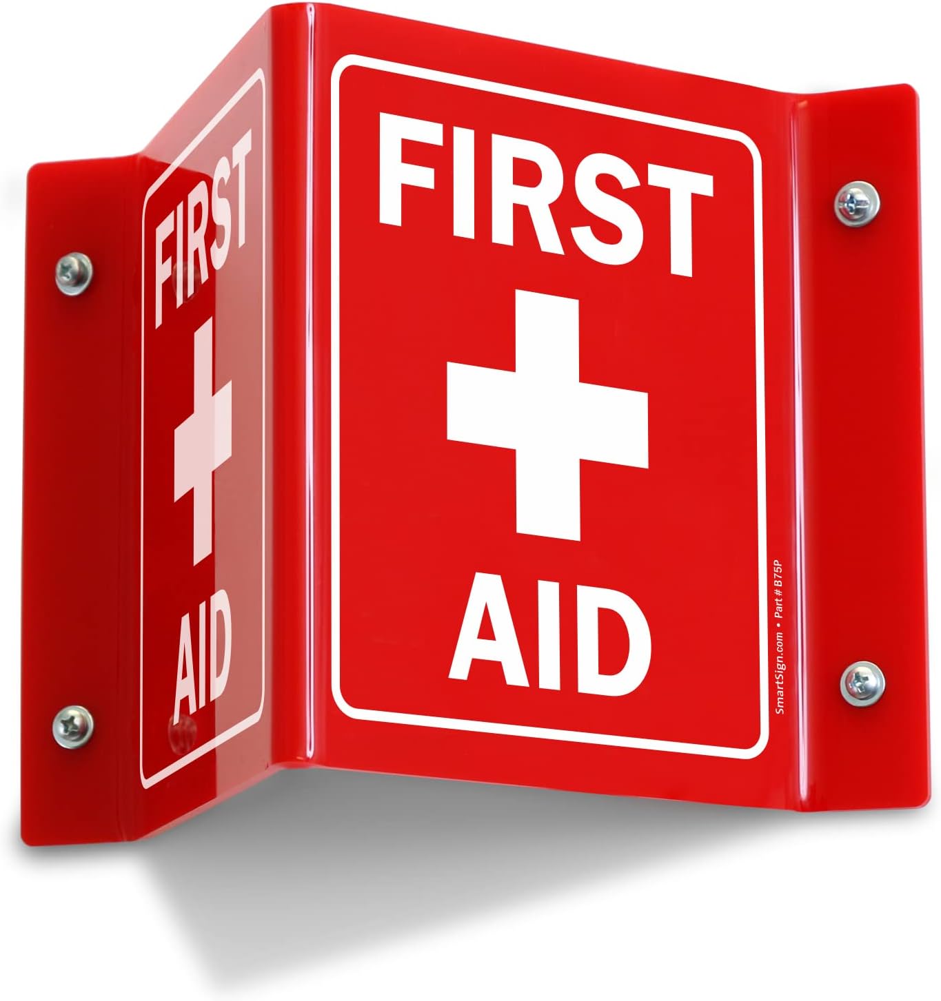 SmartSign - S2-0298-RD-AV-06 “First Aid” Projecting Sign | 5" x 6" Acrylic, 1 Count (Pack of 1)