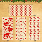 Konsait 100pcs Valentines Cellophane Bags, Clear Candy Cookie Treat Bags with Twist Ties for Bakery Biscuit Chocolate Snacks,Holiday Goody Bags, Valentines Party Favors Supplies