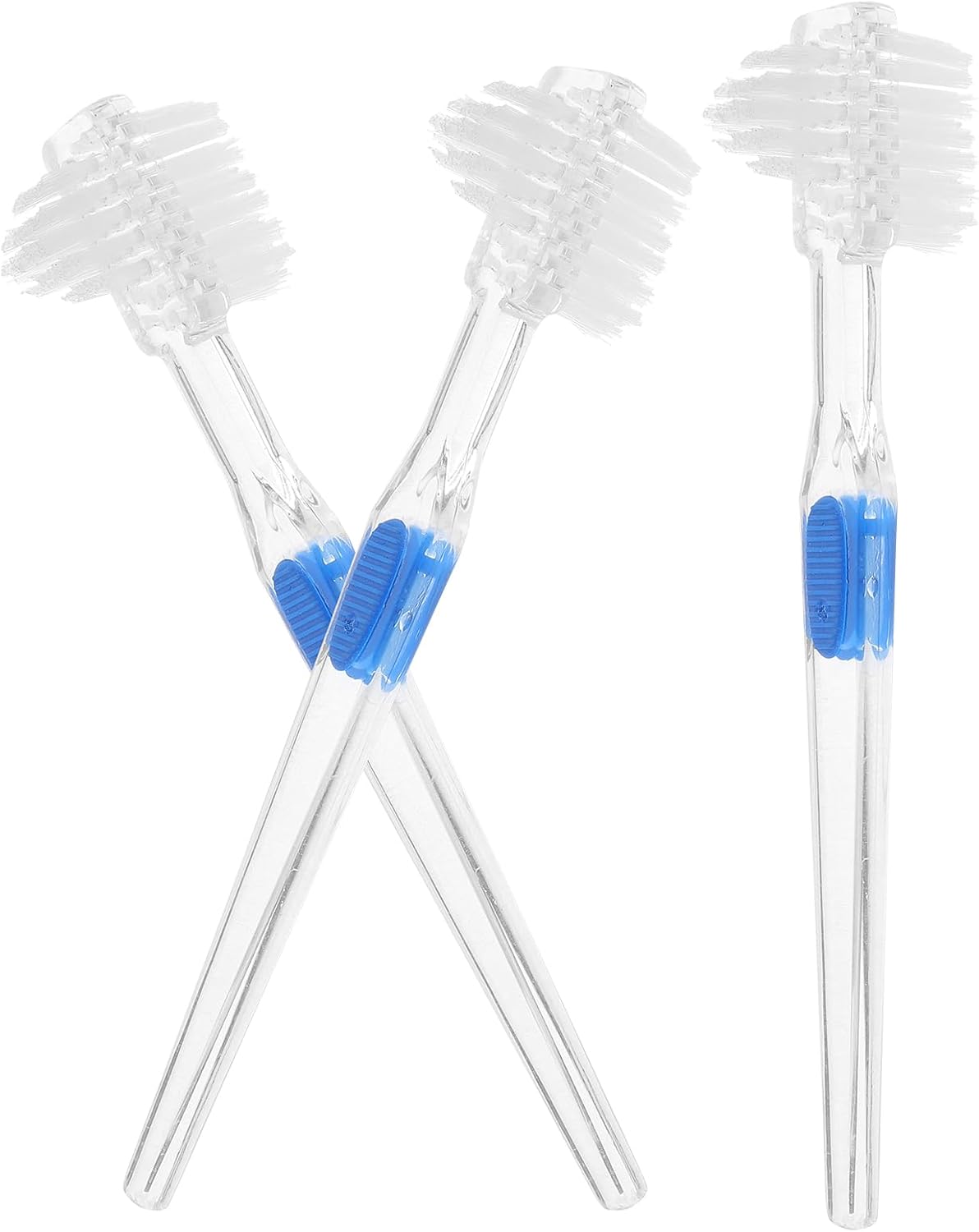 3pcs Transparent Tooth Brush Double-Sided Toothbrush for Teeth Cleaning, Ergonomic Non-Slip Handle, Soft Nylon Bristles for Gentle and Oral Care