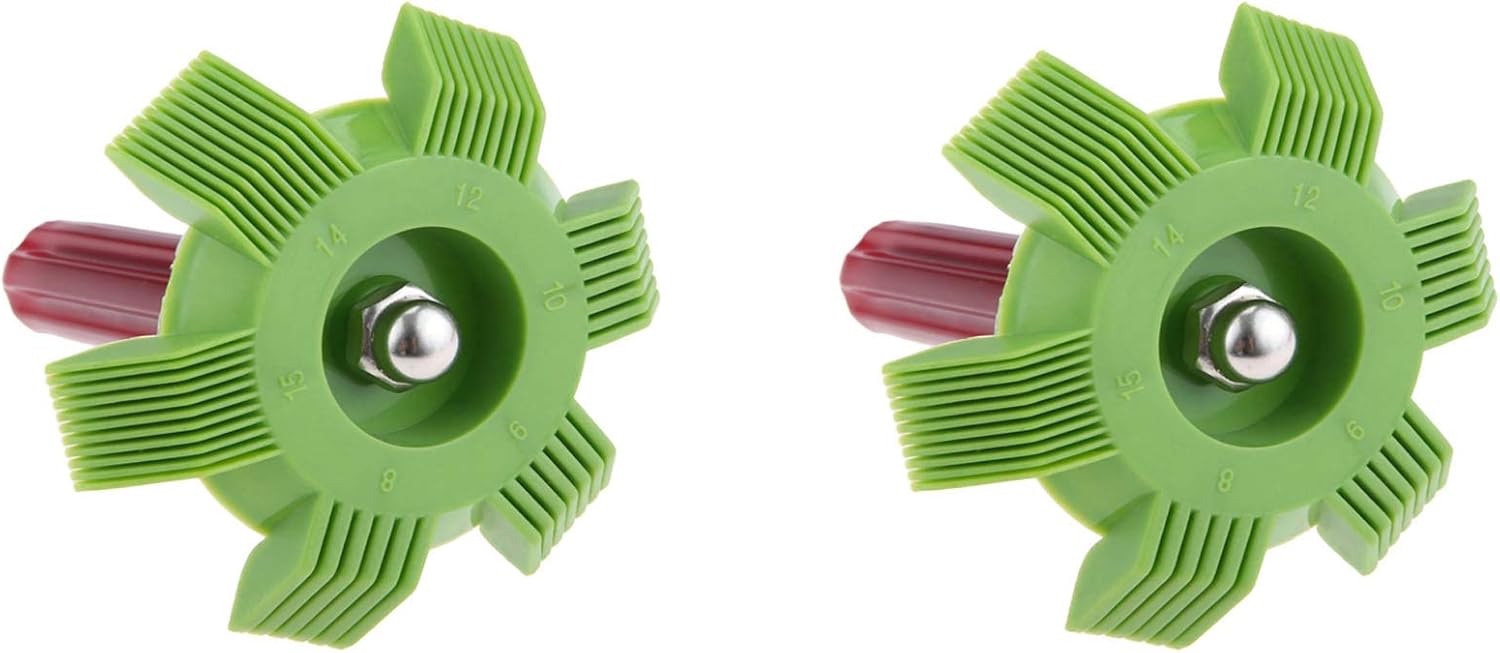 Fin Straightener Comb Air Conditioner Fin Comb Radiator Condenser AC Cleaner Repair Tool Air Conditioning Brush Accessory for Cleaning Car Automotive Refrigeration Radiator Evaporator 2Pcs