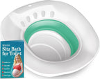 RUGUO Sitz Bath for Toilet Seat - Yoni Steam Seat - Sitz Bath for Hemorrhoids and Postpartum Care - Portable Bidet BPA Free - Foldable Basin for Epsom Salt Soak - Green