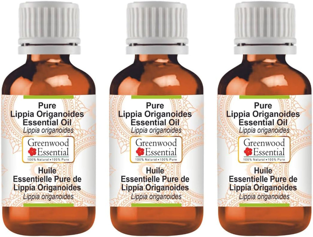 Greenwood Essential Pure Lippia Origanoides Essential Oil (Lippia origanoides) Steam Distilled (Pack of Three) 100ml X 3 (10.1oz)