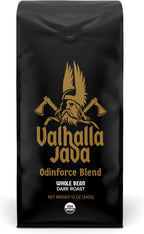 Death Wish Coffee, Valhalla Java Odinforce Blend Whole Bean, USDA Organic and Fair Trade, 12 oz (Pack of 1)