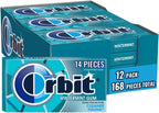 ORBIT Gum Wintermint Sugar-Free Chewing Gum, 12 Packs Bulk, 14 Pieces Each (168 Total)