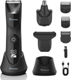 Electric Body Hair Trimmer Shaver - 3 in 1 Pubic Trimmer for Men - Bikini Trimmer for Women - No Nick Groin Ball Razor with Ceramic Blade Head, Wireless Dock Charging