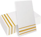 Napkins Disposable Paper Napkins 50 Pack Paper Hand Towels Absorbent Dinner Napkins White and Gold Napkin Guest Towels Tissue Party Napkin for Bathroom Dinner Wedding Kitchen Party Event Decorative