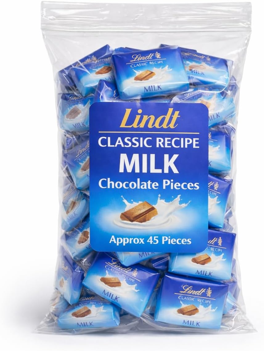 Lindt;sMilk Chocolate Individually Wrapped Pieces Approx 45 Bars of Fine Individually Wrapped Premium Milk Chocolate Naps Candy - Easter Basket Filler & Gift Arrangement Essential