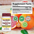 NutriBiotic – Grapefruit Seed Extract Tablets 125mg, 100 Count | Premium Grade GSE with Bioflavonoids | Potent Immune & Overall Health Support | Easy to Swallow | Vegan, Gluten Free, Non-GMO