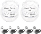 50PCS Dental Sectional Contoured Matrices Matrix Bands, M4 Dental Matrix Bands, Dental Matrix Bands for Dental Restorations (6.5mm, 2)