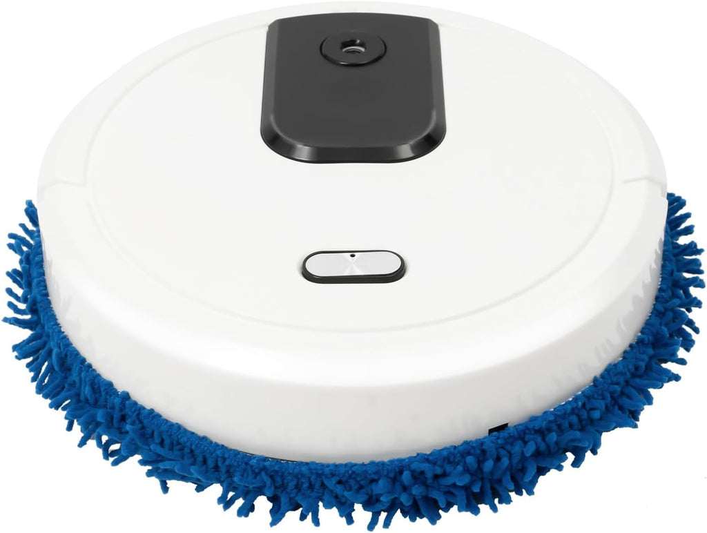 Automatic Mopping Robot for Hard Floors – Spray & Scrub Floor Cleaner with 60min Runtime – USB Rechargeable, 360° Wipe, Wet/Dry Pads – Cleans Wood, Tile, Marble – White