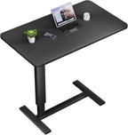 Overbed Bedside Table with Wheels, Adjustable Hospital Over Bed Table, Rolling Laptop Table, Medical Bed Side Table,Black
