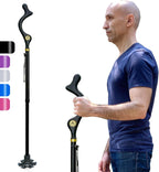 Walking Cane Foldable for Men & Women Seniors for Balance,Self Standing Folding,Height Adjustable Anti-Slip Lightweight Alloy Walking Stick for Travel Mobility Aid