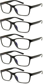 JOSCHOO Reading Glasses 5 Pack Blue Light Blocking Readers Spring Hinge Glasses for Reading for Men and Women