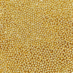 Homipooty Nonpareils Sprinkles Edible Gold Pearl Sugar Sprinkles 110g/3.88oz 2mm Mini Gold Pearls Baking Cakes Cupcake Topper and Cake Decorations for Valentines Day Halloween Christmas