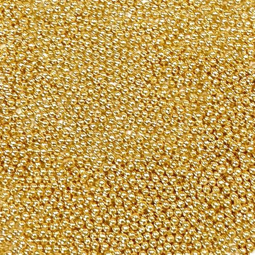 Homipooty Nonpareils Sprinkles Edible Gold Pearl Sugar Sprinkles 110g/3.88oz 2mm Mini Gold Pearls Baking Cakes Cupcake Topper and Cake Decorations for Valentines Day Halloween Christmas
