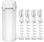 4 in 1 Travel Dispenser,4 Pack 30ML Travel Bottles for Toiletries,Refillable, Leak Proof and Portable,Suitable for Storing Shampoo, Shower Gel, Laundry Detergent, Suitable for Travel, Camping (White)