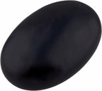 Rockcloud Oval Worry Stones,Palm Pocket Energy Stone,Healing Crystal with Velvet Bag,Black Obsidian