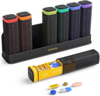 KOVIUU Weekly Pill Organizer 3X a Day, Detachable Pill Box 7 Day, Large 3 Times Daily Pill Case, Travel Pill Container Holder, Week Medication Dispenser Pillbox for Vitamin Supplement Medicine, Black