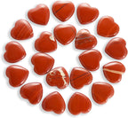 20 Packs of Tumbled Polished Natural Red Jasper Crystals Heart Stones, Crystals and Healing Stones Quartz Bulk for Wicca, Reiki, Healing Energy, Chakra Stones, Witchcraft Supplies