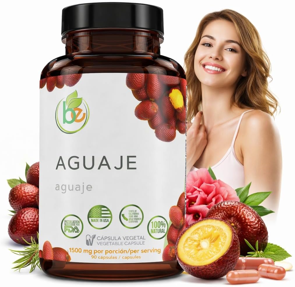Aguaje Capsules – 90 Vegetable Capsules (1500 mg per Serving) – Peruvian Origin – Natural Female Health & Hormone Balance Support – Vegan, Non-GMO, Gluten-Free – 100% Authentic – by BexpertsUSA