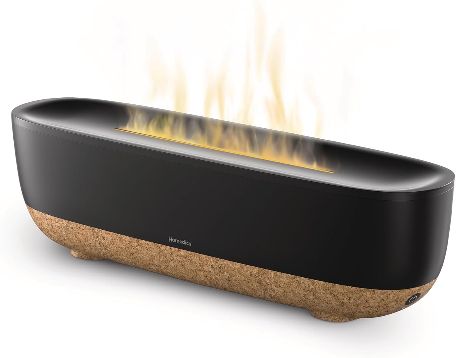 Homedics Fireside Ultrasonic Humidifier, Medium Sized Rooms, Visible Flame-Effect Cool Mist, 0.26-Gal Top-Fill Tank, Dry Air Relief at Home, Breathe & Sleep Better, Aromatherapy