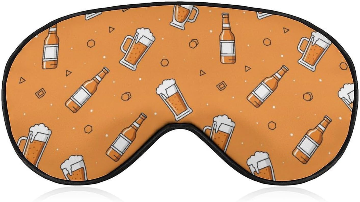 Sleeping Mask for Men & Women,Beer Mug Bottle Foam Block-Out Eye Mask for Sleep with Adjustable Strap, Night Eye Cover for Travel