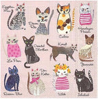 Boston International IHR 3-Ply Paper Napkins, 20-Count Cocktail Size, Cupcakes Cat