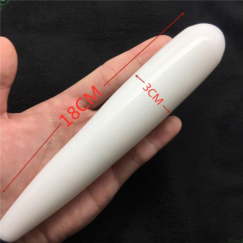 118cm Natural Quartz Crystal Massage Stick Rose Quartz Massage Stick Large Healing Crystal Stone Yoni Massage Stick As Gift for Women,18CM White Jade