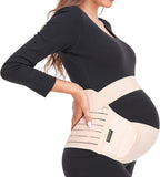 ChongErfei Maternity Belt, Pregnancy 3 in 1 Support Belt for Back/Pelvic/Hip Pain, Maternity Band Belly Support for Pregnancy Belly Support Band (S: Fit Ab 31.5"-43.3", Beige)