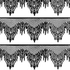 FUNSHOWCASE Large Pre-Made Ready to Use Edible Cake Lace Lattice Diamond Scallop 12-inch 10-piece Set Black