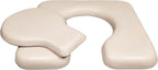 PU Bedside Commode Seat Cushion, U Shape Soft Sponge Padded for Bedside Chairs, Raised Toilet Seat, 16.5" Width, Waterproof and Easy Clean - (Beige)