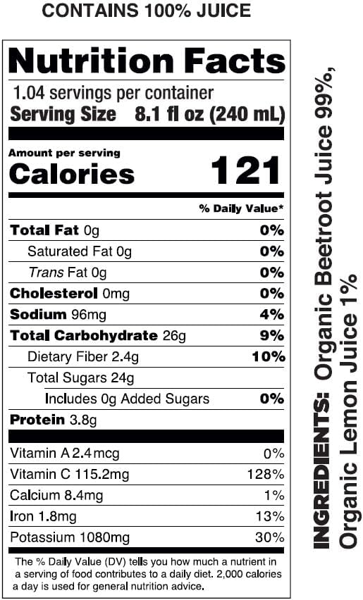 Pomona Organic Cold Pressed Beet Juice, Non-GMO, No Sugar, Gluten Free, Kosher, Preservative Free - Pack of 12, 8.4 oz