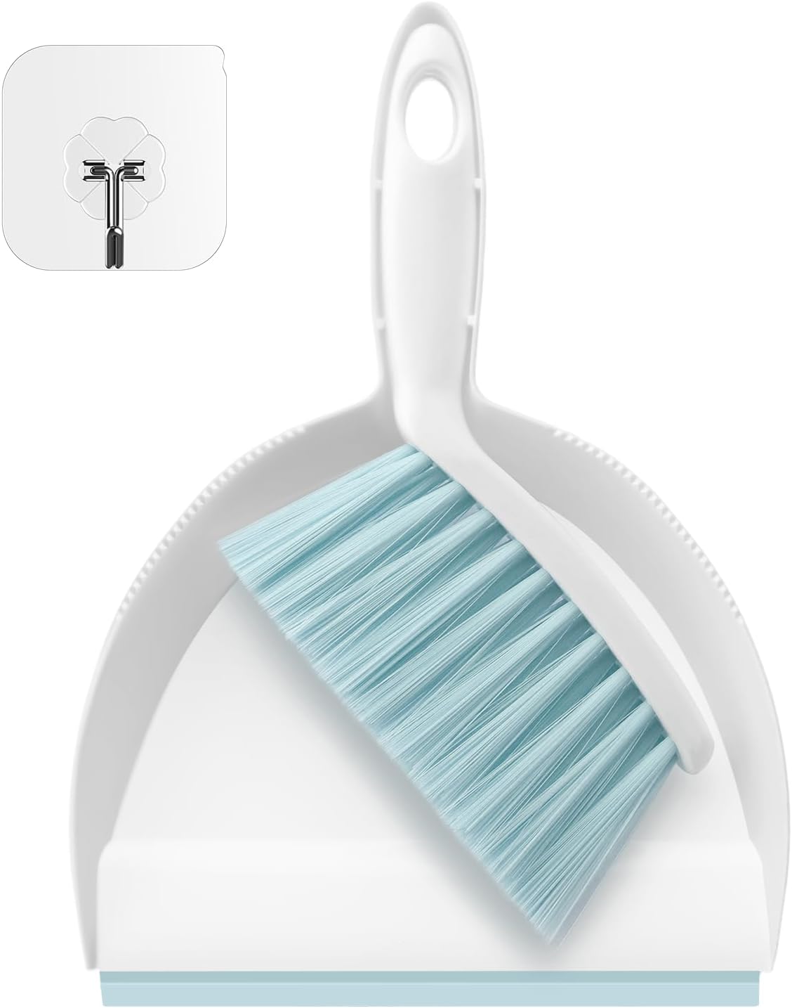 NACENA Handheld Dustpan and Broom Set – Mini Compact Brush Combo for Desktop, Sofa, Car & Kitchen Crumbs Small Cleaning Tool with Stiff Bristles, Blue